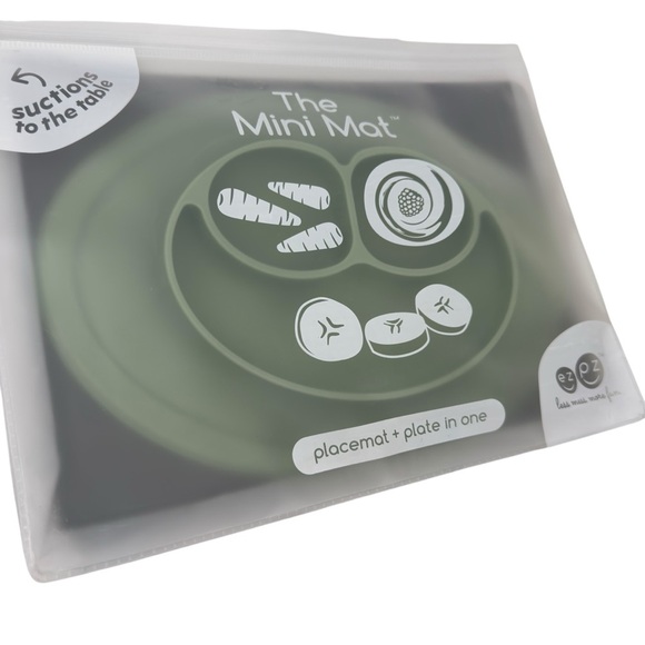 EZPZ The Mini Mat Baby Placemat Food Bowl/Plate Silicone Suction BPA free Sage - Picture 2 of 15